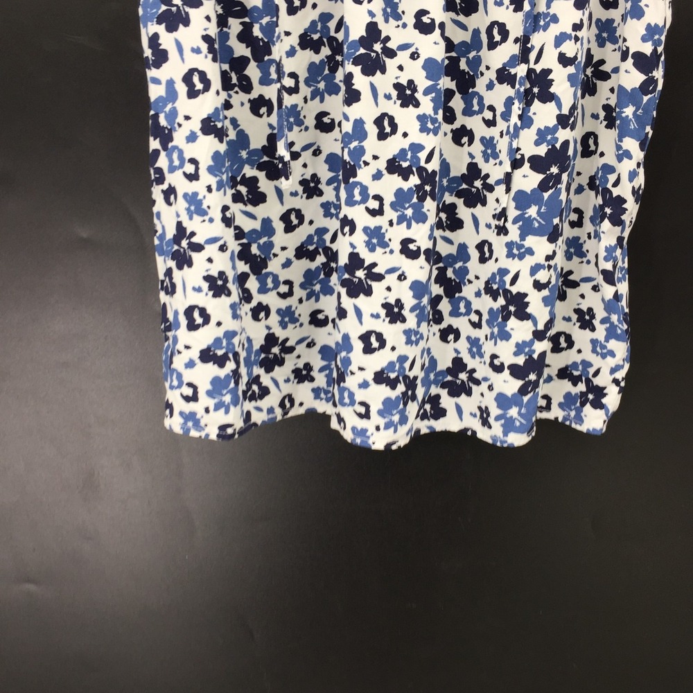 GAP black & blue floral prink tie front popover top preppy classic coastal M - Picture 3 of 14